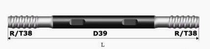 D39 Dia 39mm HDd lõi khoan mở rộng thanh 1220mm ISO9001